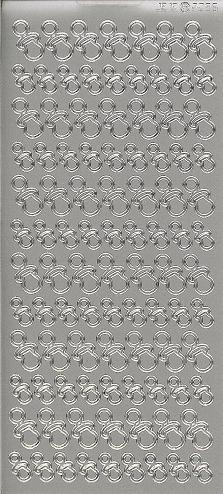 Konturensticker silber, Babyschnuller